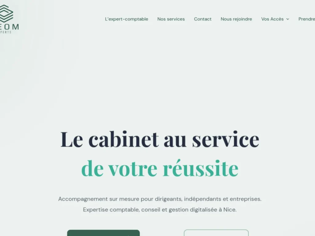 Site du cabinet d’expertise comptable NEOM Experts, réalisé par Amel S.